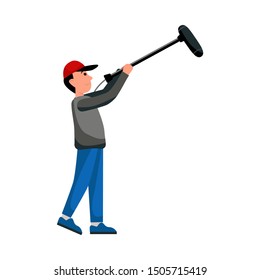 Isolated object of cameraman and light icon. Graphic of cameraman and video vector icon for stock.