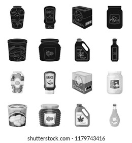 Isolated object of can and food icon. Set of can and package stock symbol for web.