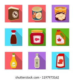 Isolated object of can and food icon. Set of can and package stock symbol for web.