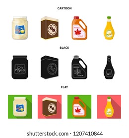 Isolated object of can and food icon. Set of can and package vector icon for stock.