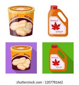 Isolated object of can and food icon. Set of can and package stock vector illustration.