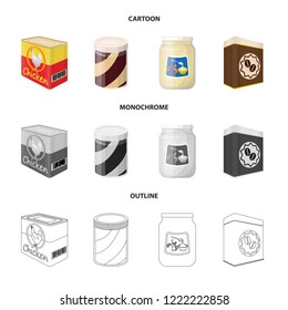 Isolated object of can and food icon. Set of can and package stock vector illustration.