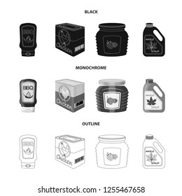 Isolated object of can and food icon. Collection of can and package stock vector illustration.