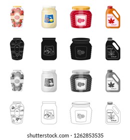 Isolated object of can and food icon. Collection of can and package stock symbol for web.