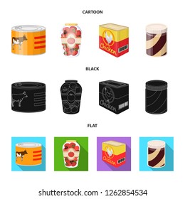 Isolated object of can and food icon. Collection of can and package vector icon for stock.