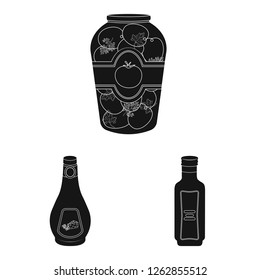 Isolated object of can and food icon. Set of can and package stock symbol for web.