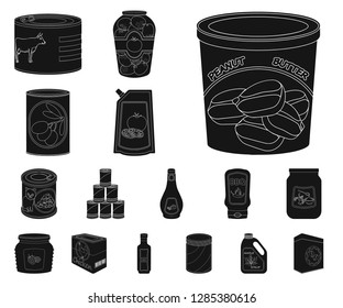 Isolated object of can and food icon. Collection of can and package vector icon for stock.