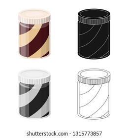 Isolated object of can and food icon. Set of can and package vector icon for stock.