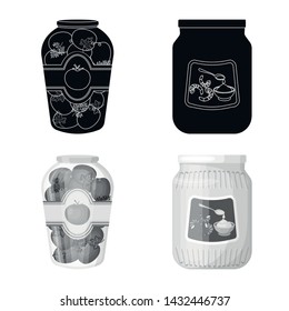 Isolated object of can and food icon. Collection of can and package stock symbol for web.