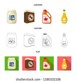 Isolated object of can and food logo. Collection of can and package stock symbol for web.