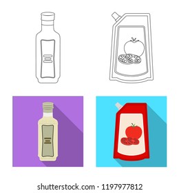 Isolated object of can and food logo. Collection of can and package stock symbol for web.