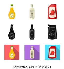 Isolated object of can and food logo. Collection of can and package vector icon for stock.