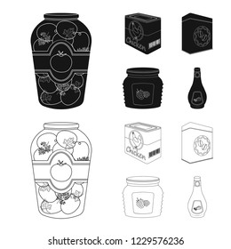 Isolated object of can and food logo. Collection of can and package vector icon for stock.