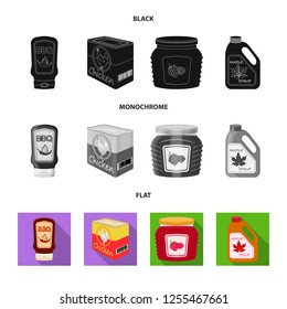 Isolated object of can and food logo. Collection of can and package vector icon for stock.