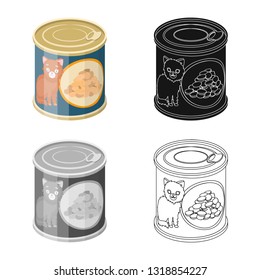 Isolated object of can and food sign. Collection of can and package vector icon for stock.