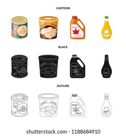 Isolated object of can and food symbol. Set of can and package stock symbol for web.