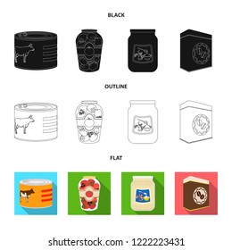 Isolated object of can and food symbol. Collection of can and package vector icon for stock.