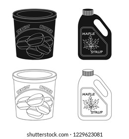 Isolated object of can and food symbol. Collection of can and package stock symbol for web.