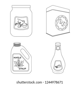 Isolated object of can and food symbol. Set of can and package stock symbol for web.
