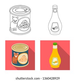 Isolated object of can and food symbol. Collection of can and package stock symbol for web.