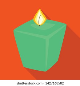 Isolated object of candle and aromatic symbol. Set of candle and restaurant stock vector illustration.