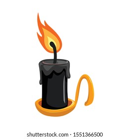 Isolated object of candle and candlestick symbol. Web element of candle and flame stock vector illustration.