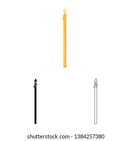 Isolated object of candle and church  icon. Set of candle and lit  stock symbol for web.