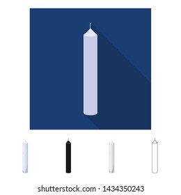Isolated object of candle and tall logo. Collection of candle and objects vector icon for stock.