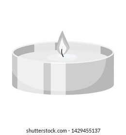 Isolated object of candle and wick sign. Collection of candle and aroma stock symbol for web.