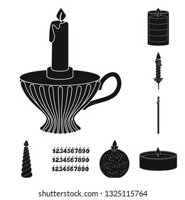 Isolated object of candlelight and decoration   icon. Collection of candlelight and wax stock vector illustration.