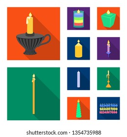 Isolated object of candlelight and decoration    logo. Collection of candlelight and flame stock symbol for web.