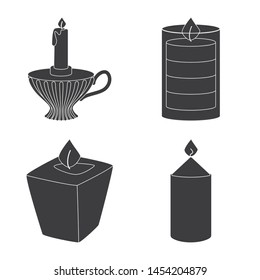 Isolated object of candlelight and decoration sign. Set of candlelight and wax stock symbol for web.