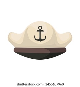 Isolated object of cap and captain symbol. Set of cap and navy stock vector illustration.