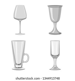 Isolated object of capacity and glassware sign. Collection of capacity and restaurant vector icon for stock.