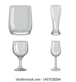 Isolated object of capacity and glassware symbol. Set of capacity and restaurant stock symbol for web.