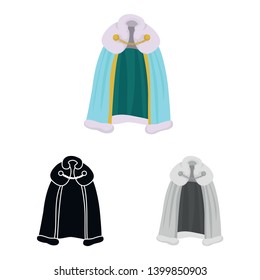Isolated object of cape and king sign. Set of cape and super stock vector illustration.