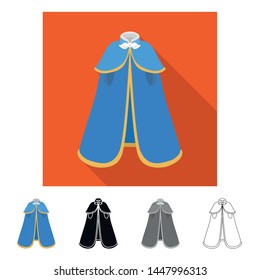 Isolated object of cape and nobleman icon. Collection of cape and man stock symbol for web.