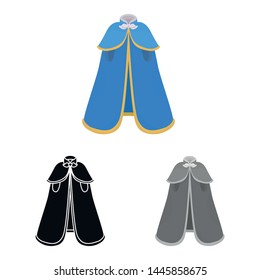 Isolated object of cape and nobleman symbol. Set of cape and man stock vector illustration.