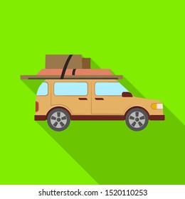 Isolated object of car and camper symbol. Web element of car and van stock vector illustration.