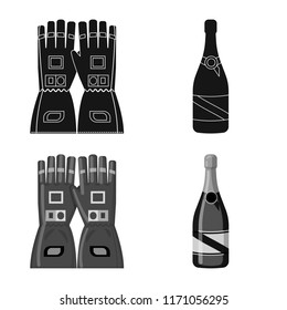 Isolated object of car and rally icon. Set of car and race stock symbol for web.