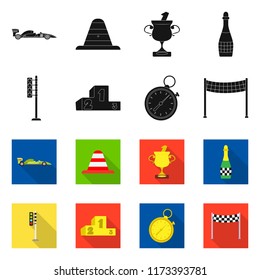 Isolated object of car and rally icon. Collection of car and race stock symbol for web.