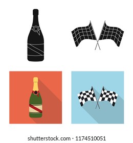 Isolated object of car and rally icon. Set of car and race vector icon for stock.