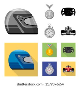 Isolated object of car and rally icon. Set of car and race stock symbol for web.