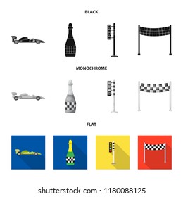 Isolated object of car and rally icon. Set of car and race vector icon for stock.