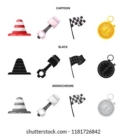 Isolated object of car and rally icon. Collection of car and race vector icon for stock.