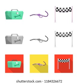 Isolated object of car and rally icon. Collection of car and race stock symbol for web.