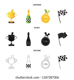 Isolated object of car and rally icon. Set of car and race vector icon for stock.