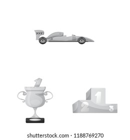 Isolated object of car and rally icon. Collection of car and race stock symbol for web.
