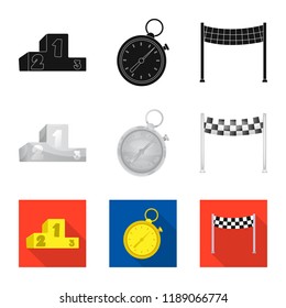 Isolated object of car and rally icon. Collection of car and race stock symbol for web.