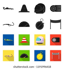 Isolated object of car and rally icon. Collection of car and race stock symbol for web.